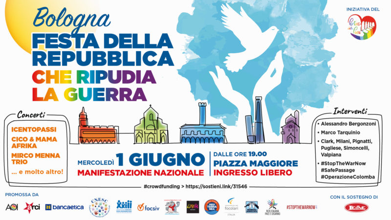 Festa della Repubblica che ripudia la guerra, a Bologna