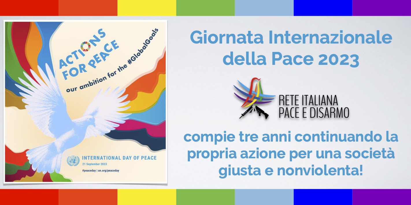 Rete Pace Disarmo compie tre anni nella Giornata della Pace: continua l’azione per una società giusta e nonviolenta