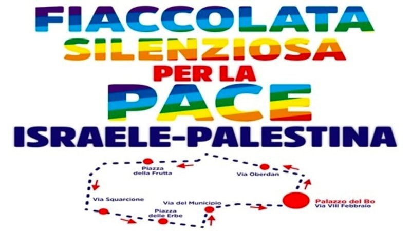 Fiaccolata silenziosa per la Pace in Israele-Palestina, a Padova