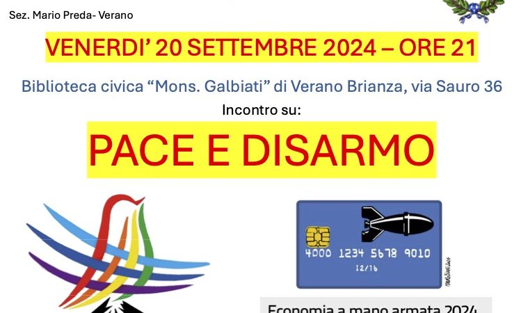 Pace e disarmo non economia armata