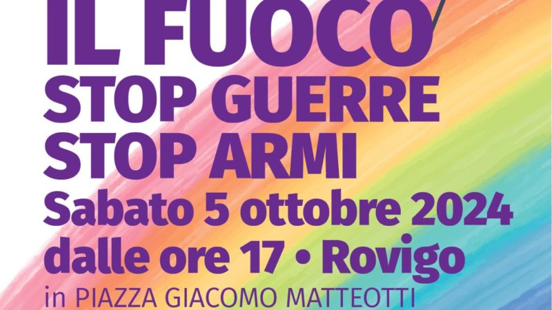 Cessare il fuoco. Stop alle guerre. Stop alle armi.