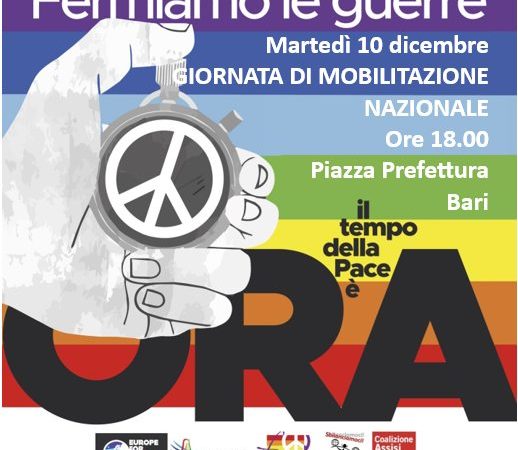 Fermiamo le guerre, il tempo della Pace è ora! A Bari